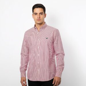 camisa rayada roja